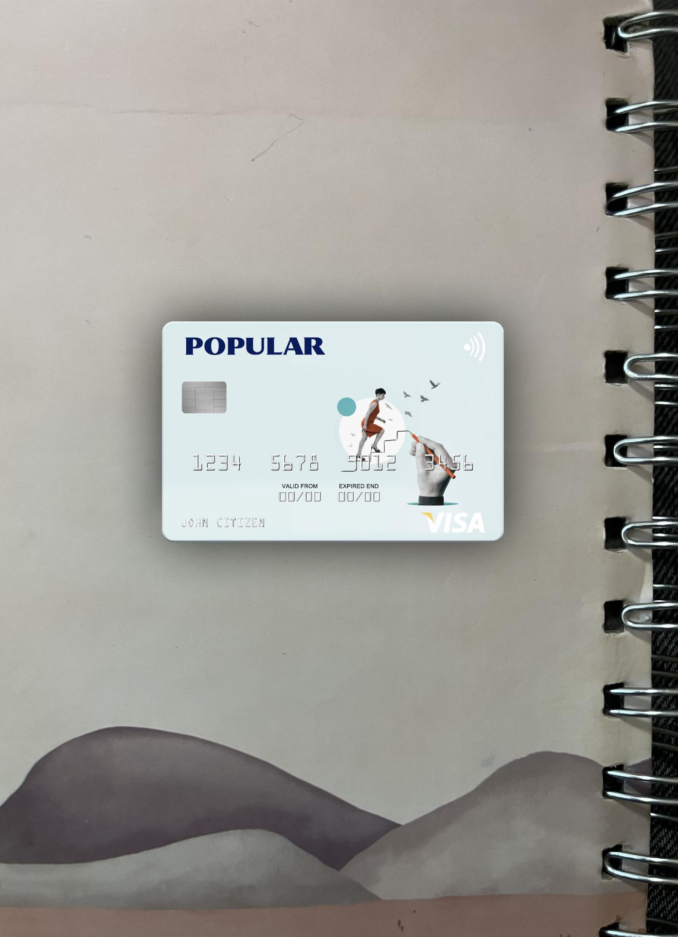 Download USA Popular, Inc. Bank visa card photolook front Photoshop template